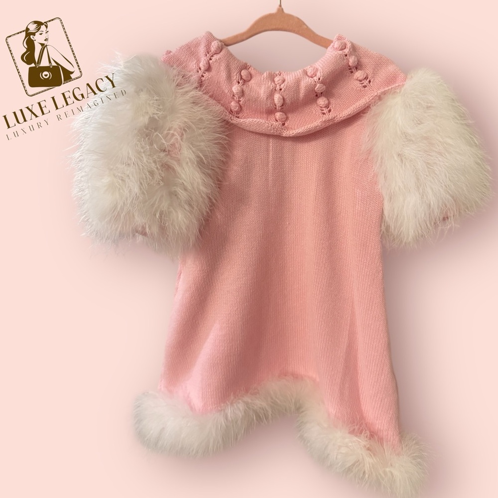 Ella KNIT Pink Feather Dress